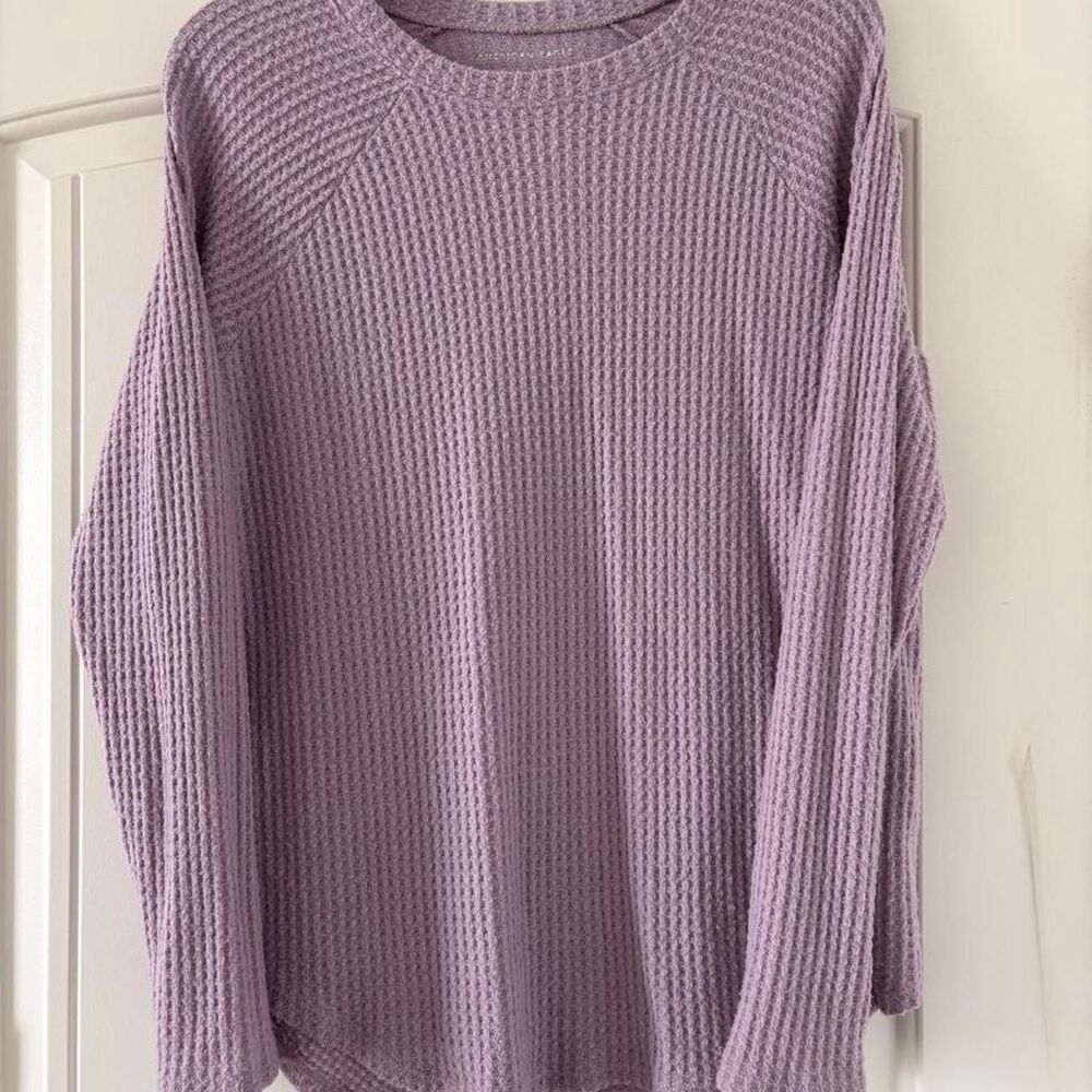 American-eagle Women's Purple and Pink Shirt